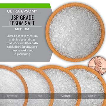 SaltWorks Ultra Epsom Bath Salt, Unscented, Medium Grain, 18 Pound Bag