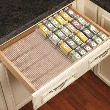 Nisakto Spice Drawer Organizer, Acrylic 4-Tier Spice Rack Drawer for Kitchen, Expandable 13" to 26", 8-Pack Clear