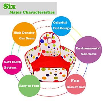 Dreampark Kids Ball Pit Playpen with Fun Basketball Hoop