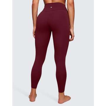 CRZ YOGA Womens Naked Feeling Workout 7/8 Yoga Leggings - 25 Inches High Waist Tight Pants Red Merlo...