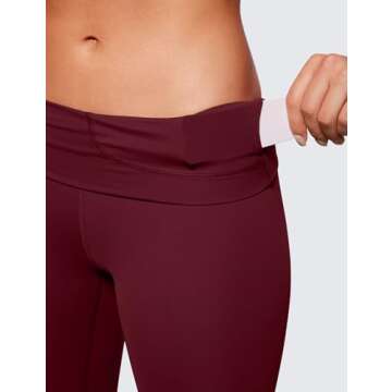 CRZ YOGA Womens Naked Feeling Workout 7/8 Yoga Leggings - 25 Inches High Waist Tight Pants Red Merlot Large