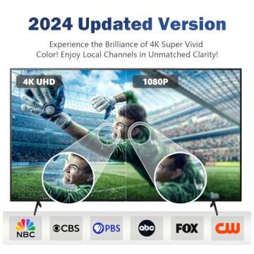 TV Antenna 2025 Digital TV Antenna Indoor with Strong Magnetic Base, 360°&Long Range Reception for ...