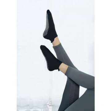 RATIVE Anti Slip Non Skid Barre Yoga Pilates Hospital Socks with grips for Adults Men Women
