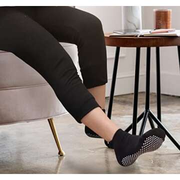 RATIVE Anti Slip Non Skid Barre Yoga Pilates Hospital Socks with grips for Adults Men Women