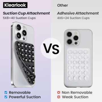 2PCS Silicone Suction Cup Phone Case Mount Double Sided, Silicon Sticky Phone Grip with Higher Sucti...