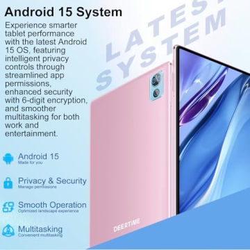 DEERTiME 2025 Latest Tablet 10 inch Android 15 Tablets with Keyboard, 30GB RAM 64GB ROM 2.0GHz Octa-...