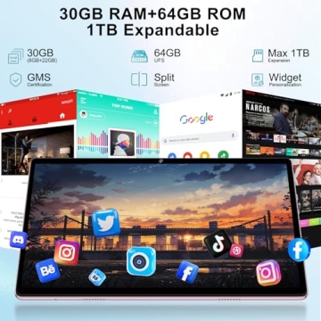 DEERTiME 2025 Android 15 Tablet with Keyboard 30GB RAM 64GB