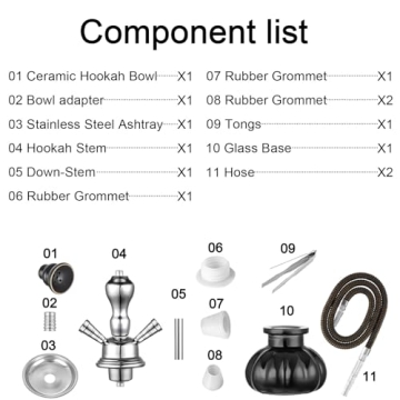 Compact 2 Hose Hookah Set for Portable Enjoyment