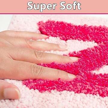 Qleewei Get Naked Bath Mat Fun Bathroom Rugs Soft Non Slip Cute Bath Rugs Funny Bathroom Decor for Bedroom (Pink, 32'' x 20'')