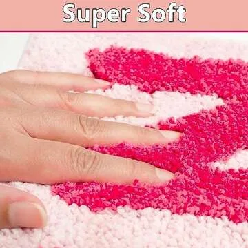 Qleewei Get Naked Bath Mat Fun Bathroom Rugs Soft Non Slip Cute Bath Rugs Funny Bathroom Decor for Bedroom (Pink, 32'' x 20'')
