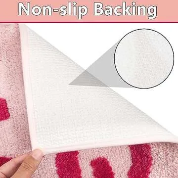 Qleewei Get Naked Bath Mat Fun Bathroom Rugs Soft Non Slip Cute Bath Rugs Funny Bathroom Decor for Bedroom (Pink, 32'' x 20'')
