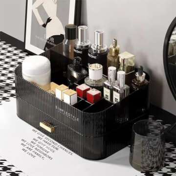 MIUOPUR Makeup Organizer: Stylish Stackable Storage for Beauty Essentials