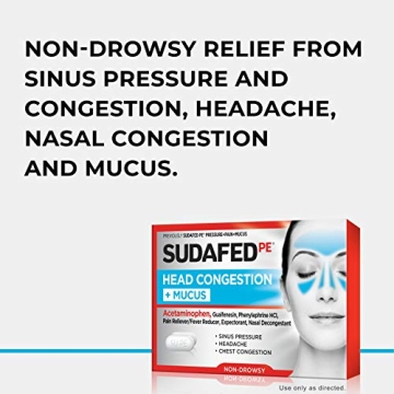 Sudafed PE Head Congestion Mucus Tablets 24 ct Non-Drowsy
