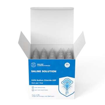 BASE LABORATORIES 0.9% Saline Solution for Nebulizer Machine | Saline Solution for Inhalation & Nasa...