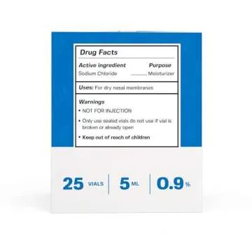 BASE LABORATORIES 0.9% Saline Solution for Nebulizer Machine | Saline Solution for Inhalation & Nasal Irrigation | 0.9% Concentration l 25 Vials 5ml Unit Dose