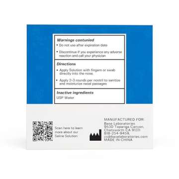 BASE LABORATORIES 0.9% Saline Solution for Nebulizer Machine | Saline Solution for Inhalation & Nasal Irrigation | 0.9% Concentration l 25 Vials 5ml Unit Dose