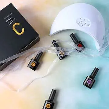 Gel Nail Polish Kit wih U V Light Starter Kit 36W LED Nail Lamp with Shinny Glitter Sequins Clear Uv Gel Nail Polish Set Base Top Coat Nail Art Decorations Rhinestone Tools French Manicure Kits