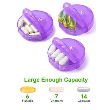 TookMag Pill Organizer 2 Times a Day, Travel Medicine Pill Organizer, Weekly AM PM Pill Box, Large C...