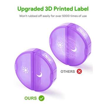 TookMag Pill Organizer 2 Times a Day, Travel Medicine Pill Organizer, Weekly AM PM Pill Box, Large Capacity 7 Day Pill Cases for Vitamin/Fish Oil/Supplements (Purple)