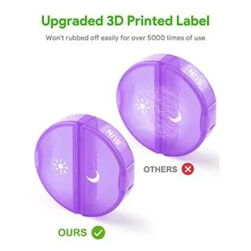 TookMag Pill Organizer 2 Times a Day, Travel Medicine Pill Organizer, Weekly AM PM Pill Box, Large Capacity 7 Day Pill Cases for Vitamin/Fish Oil/Supplements (Purple)