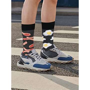 xiaomaizi Funny Pizza Dress Socks for Men and Women