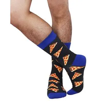 xiaomaizi Funny Pizza Dress Socks for Men and Women