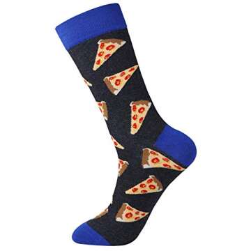 xiaomaizi Funny Pizza Dress Socks for Men and Women