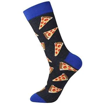 xiaomaizi Funny Pizza Dress Socks for Men and Women
