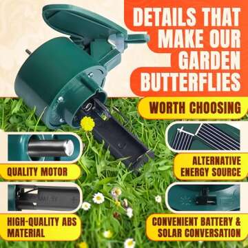 BURIUS Flying Butterfly Garden Stakes Decorative - 3 Pack Butterfly Garden Decor Butterfly Outdoor Decor - Outdoor Decorations Solar Butterfly Garden Stake Butterfly Stick (Battery NOT Included)