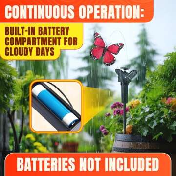 BURIUS Flying Butterfly Garden Stakes Decorative - 3 Pack Butterfly Garden Decor Butterfly Outdoor Decor - Outdoor Decorations Solar Butterfly Garden Stake Butterfly Stick (Battery NOT Included)