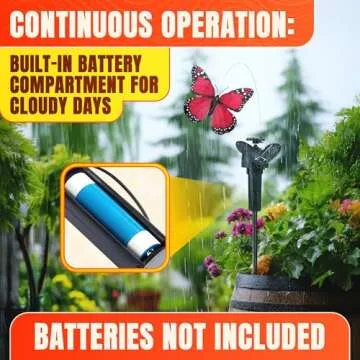 BURIUS Flying Butterfly Garden Stakes Decorative - 3 Pack Butterfly Garden Decor Butterfly Outdoor Decor - Outdoor Decorations Solar Butterfly Garden Stake Butterfly Stick (Battery NOT Included)