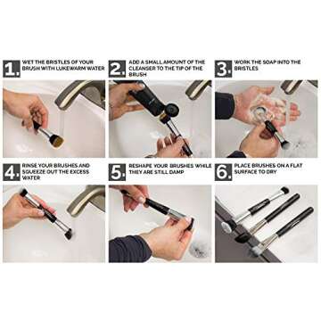 Aesthetica Makeup Brush Cleaner – Cruelty Free Make Up Brush Shampoo for any Brush, Sponge or Applicator - Made in USA - 2.5 fl oz