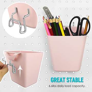 G.CORE Peg Board Organizer 21 Pack, Pegboard Accessories with Baskets Cups Hooks - 1/8" & 1/4" Peg Board Wall Tool Organizers, Utility Holders & Hangers for Garage Craft Workbench Kitchen Office