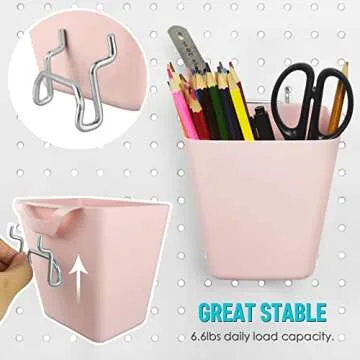 G.CORE Peg Board Organizer 21 Pack, Pegboard Accessories with Baskets Cups Hooks - 1/8" & 1/4" Peg Board Wall Tool Organizers, Utility Holders & Hangers for Garage Craft Workbench Kitchen Office