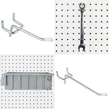 G.CORE Peg Board Organizer 21 Pack, Pegboard Accessories with Baskets Cups Hooks - 1/8" & 1/4" Peg Board Wall Tool Organizers, Utility Holders & Hangers for Garage Craft Workbench Kitchen Office