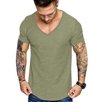 COOFANDY Men's Hipster V Neck T Shirt for Active Wear