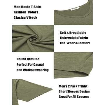 COOFANDY Men's Hipster V Neck T Shirt for Active Wear