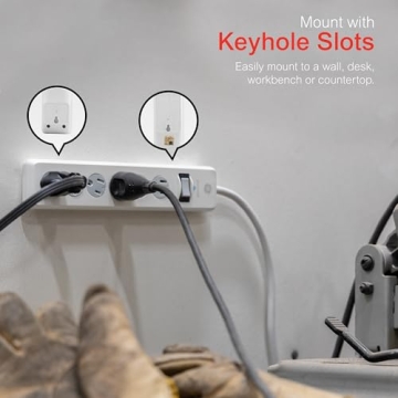 GE 6-Outlet Surge Protector 10ft Cord 800 Joules Safety