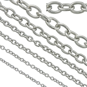 33ft 4mm Stainless Steel Rolo Cable Chains - Perfect for Jewelry DIY