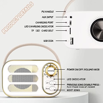Retro Bluetooth Speaker with Crystal Clear Sound & Portable Design