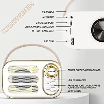 Retro Bluetooth Speaker with Crystal Clear Sound & Portable Design