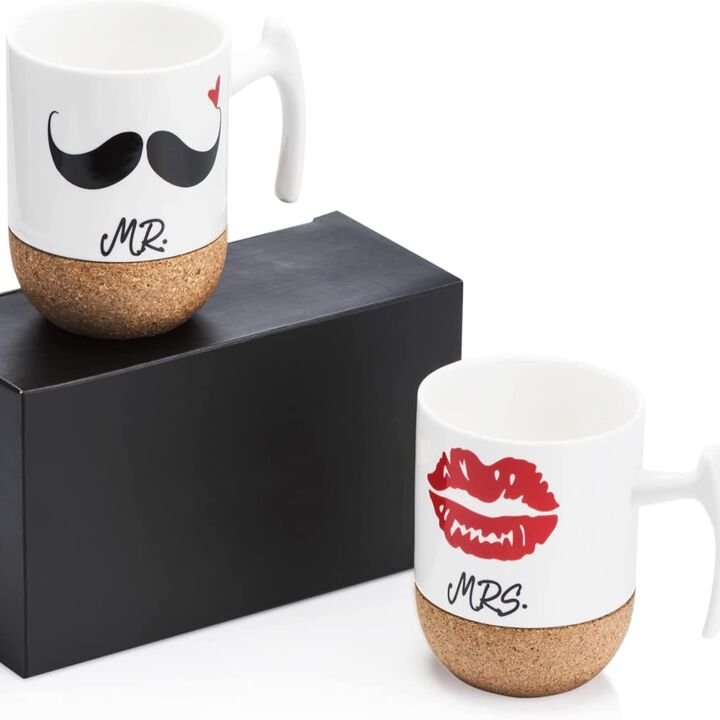 Cute Mr & Mrs Ceramic Mugs for Weddings