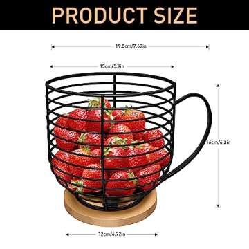 BYTEAIDREX Coffee Pod Holders for Counter - K Cup Holders for Counter - Coffee Pods Storage Organizer - Coffee Bar Accessories - Large Capacity Black Wire Kup Storage with Wooden Base.
