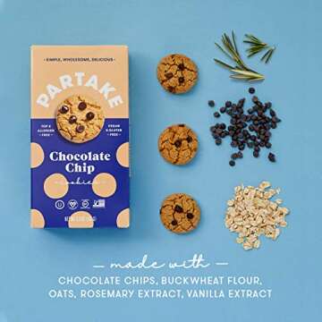 Partake Crunchy Cookies - Chocolate Chip | 2 Boxes | Vegan & Gluten Free | Free of Top 8 Allergens- Dairy Free, Nut Free, Egg Free, Wheat Free, Soy Free, Fish Free | 5.5 Oz | 15 Cookies Each