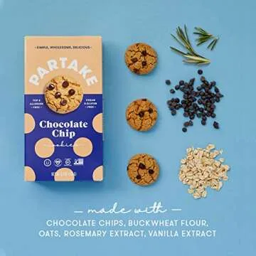 Partake Crunchy Cookies - Chocolate Chip | 2 Boxes | Vegan & Gluten Free | Free of Top 8 Allergens- Dairy Free, Nut Free, Egg Free, Wheat Free, Soy Free, Fish Free | 5.5 Oz | 15 Cookies Each