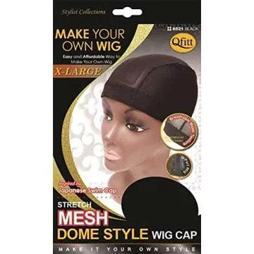 (12 Pack) Qfitt - Mesh Dome Style Wig Cap Extra Large #5021
