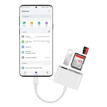 MujuDoler USB C SD Card Reader for iPhone 15 16 iPad Mac 3 in 1 USB-C Memory Trail Camera Card Adapter with Dual Slots & USB Port for Mac MacBook Pro/Air/Mini Android Laptop More USBC Typec Devices