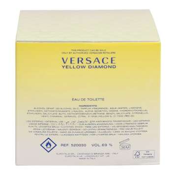Versace Eau De Toilette Spray for Women, Yellow Diamond, 1.7 Ounce