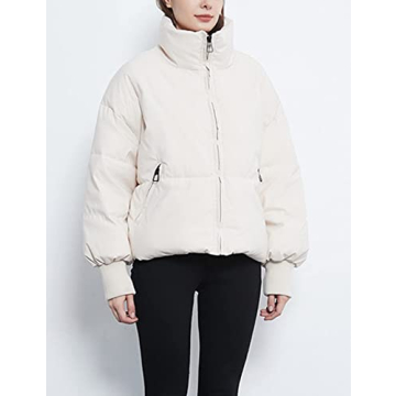 Flygo Women's Cropped Puffer Jacket - Stylish and Warm