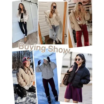 Flygo Women's Cropped Puffer Jacket - Stylish and Warm